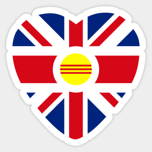 British Vietnamese (South) Multinational Patriot Flag Series (Heart) Sticker